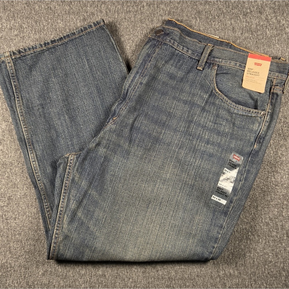 Levi's 559 Jeans Mens 50x30 Relaxed Straight Blue Denim Big And Tall Pants NWT
